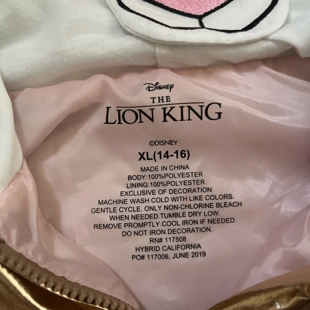 Disney The Lion King Girls Future Queen Nala Hooded Gold Jacket XL 14-16